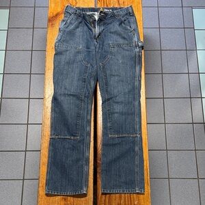 Carhartt Dark Wash double front Carpenter Jeans relaxed fit 33 x 34